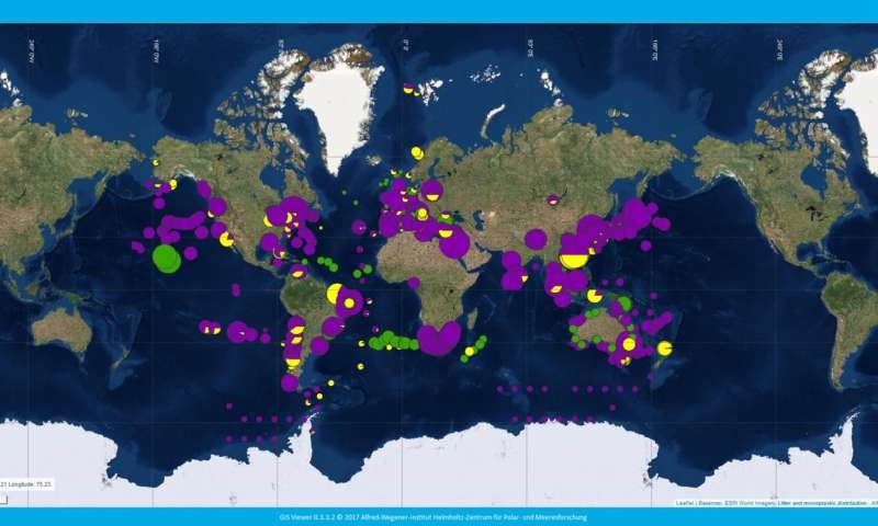 Image credit Alfred Wegener Institute - marine litter map