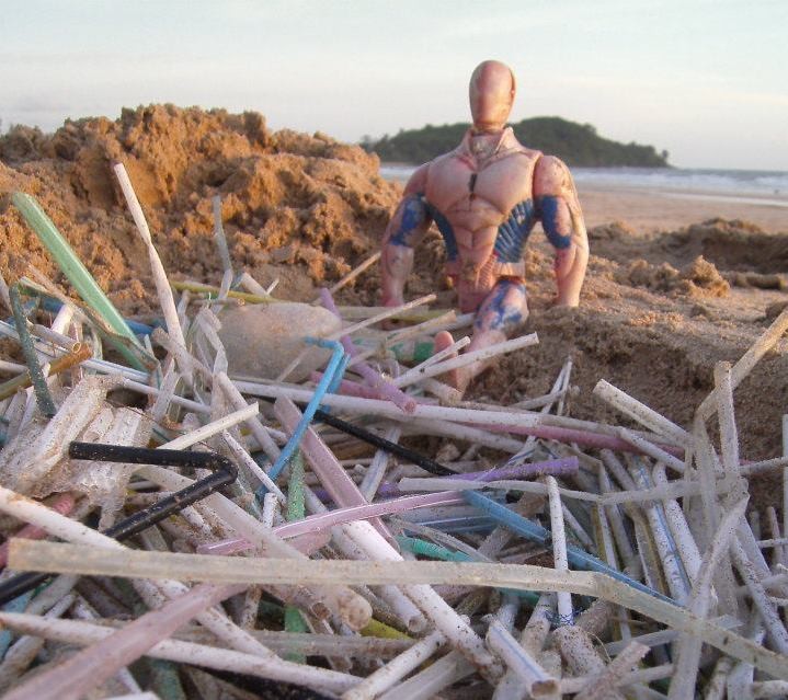 image of plastic on beach