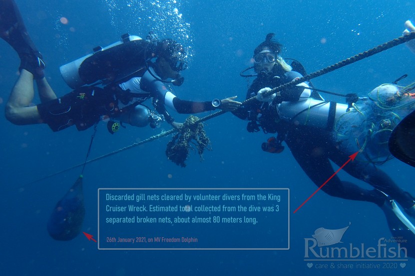 Volunteer Divers successfully collected discarded nets