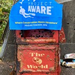 Rusted out newspaper box surfaced after a survey dive. 